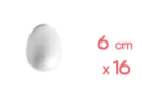 Huevos de poliestireno 6 x 4 cm - 16 piezas - Huevos de Pascua creativo 13221 - 10doigts.fr