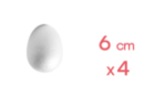 Huevos de poliestireno 6 x 4 cm - 4 piezas - Huevos de Pascua creativo 13220 - 10doigts.fr