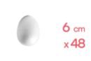 Huevos de poliestireno 6 x 4 cm - 48 piezas - Huevos de Pascua creativo 37000 - 10doigts.fr