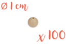 Abalorios de madera 1 cm / Ø agujero 3 mm - 100 abalorios - Abalorios Madera 05154 - 10doigts.fr