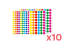 Bright Round Stickers - 10 Sets (3240 Stickers) - Assorted Shapes Stickers 17043 - 10doigts.fr