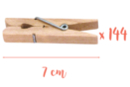 Pinzas de ropa 7 cm - 4 lotes de 36 (144 piezas) - Pinzas de madera 06392 - 10doigts.fr
