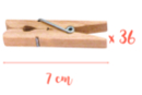 Wooden Clothespins (7 cm) - 3 sets (36 pieces) - Wooden Clothespins - 10doigts.fr