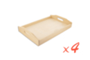 Bandeja de madera 20 x 30 cm - 4 piezas - Bandejas de madera 07845 - 10doigts.fr
