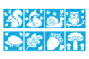 Autumn Theme Stencils - 8 Pieces - Nature Stencils - 10doigts.fr