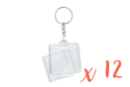 Square Keychains (4 x 4 cm) - 12 Pieces - Transparent Plastic 18133 - 10doigts.fr
