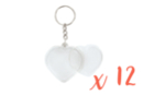 Heart Keychains (5 x 4.8 cm) - 12 pieces - Transparent Plastic 18126 - 10doigts.fr