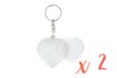 Keychains hearts (5 x 4.8 cm) - 2 pieces - Transparent Plastic - 10doigts.fr
