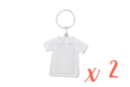 T-shirt keychains (5 cm) - 2 pieces - Transparent Plastic - 10doigts.fr