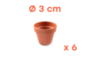 Terracotta Pots Ø 3 cm - Height 3 cm - Set of 6 Pots - Decorative Ceramic Supports 07326 - 10doigts.fr