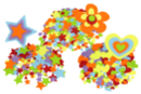 Felt Stickers Stars, Hearts, Flowers - 3 sets (444 shapes) - Felt Stickers 34123 - 10doigts.fr