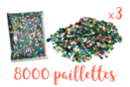 Super pack - 3 sets of 8000 sequins (24000 sequins) - Sequin Pins 11003 - 10doigts.fr