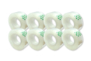 Cintas adhesivas transparentes 1,9 cm x 33 metros - Lote de 8 - Adhesivos transparentes 10617 - 10doigts.fr