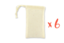 Bolsas de algodón 13 x 8 cm - 6 piezas - Algodón, lino - Textiles 14808 - 10doigts.fr