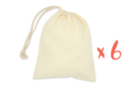 Saco de algodón 19 x 23 cm - 6 piezas - Algodón, lino - Textiles 38231 - 10doigts.fr