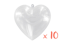 3-in-1 Hanging Heart - 10 Pieces - Fillable Shapes - Plastic - 10doigts.fr
