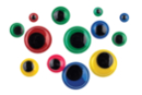 Adhesive googly eyes - black pupil / color background - 100 pcs - Googly Eyes 59384 - 10doigts.fr