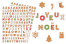 Gomets de Navidad “Letras de jengibre” - 2 planchas (250 gomets) - Gomets y pegatinas Navidad - 10doigts.fr