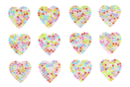 Heart-shaped adhesive rhinestones - 24 rhinestones - Sticker rhinestones - 10doigts.fr