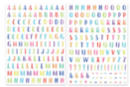 Watercolor Letter Stickers - 1 Set (2 Sheets) - Alphabet Stickers, Messages - 10doigts.fr