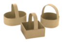 Mache Paper Baskets - 3 Assorted Shapes (Square + Round + Oval) - Easter Baskets 12034 - 10doigts.fr