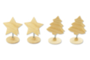 Pinzas naturales - Set de 4 (2 estrellas + 2 árboles de Navidad) - Tarjeta de lugar 37405 - 10doigts.fr