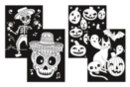 PROMOTION: Halloween Velvet Coloring Pages (Pumpkins + Skeletons) - Halloween Craft Kits 57794 - 10doigts.fr