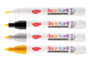 Set de 4 marcadores de pintura - blanco, negro, oro, plata - Marcadores de pintura 59412 - 10doigts.fr