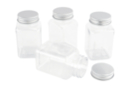 Plastic Square Containers with Lid - 4 pcs - Transparent Plastic - 10doigts.fr