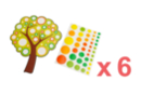 Kit árboles en cartón rígido + gomets - 6 piezas - Kits creativos gomets 58022 - 10doigts.fr