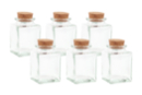 Botes de vidrio con tapa de corcho, 80 ml - 6 piezas - Soportes de Vidrio - 10doigts.fr