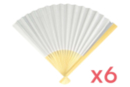 Wood and White Paper Fans to Decorate - 6 Pieces - Paper Supports - 10doigts.fr
