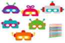 Máscaras robots - Kit de 6 - Máscaras creativas para niños - 10doigts.fr