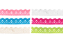 Adhesive Lace Ribbons, 6 Rolls of 1 m - assorted colors - Ribbons and Bows - 10doigts.fr