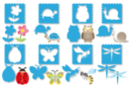 Spring 3-in-1 Stencils + Tracers - Set of 8 Designs - Animal Stencils - 10doigts.fr