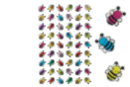 Stickers epoxi brillantes abejas 1,1 x 1,3 cm x 54 pc - Gometas en relieve 3D para niños, manualidades y ocio creativo - 10doigts.fr