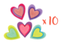 Corazones de fieltro adhesivo - 10 pegatinas - Pegatinas de fieltro - 10doigts.fr