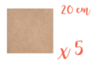 Soporte cuadrado MDF 20 x 20 cm (Grosor: 3 mm) - Lote de 5 - Soportes Mosaicos - 10doigts.fr