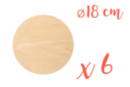 Soporte de madera redondo Ø 18 cm (Grosor: 5 mm) - 6 piezas - Siluetas de madera - 10doigts.fr