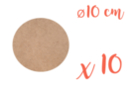 Soporte redondo MDF Ø 10 cm (Grosor: 3 mm) - Paquete de 10 - Soportes Mosaicos - 10doigts.fr