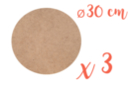 Round Flat Support in MDF Ø 30 cm - 3 pieces - Mosaic Supports 12134 - 10doigts.fr