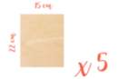 Wooden Rectangle 15 x 22 cm, Thickness: 3 mm - 5 pieces - Wooden Shapes - 10doigts.fr