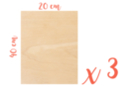 Wooden Rectangle 20 x 40 cm, Thickness: 5 mm - 3 pieces - Wooden Shapes 18618 - 10doigts.fr