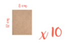 Rectangle MDF support 8 x 12 cm (Thickness: 3 mm) - Pack of 10 - Mosaic Supports 08400 - 10doigts.fr
