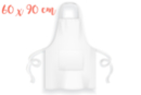 Delantal blanco, tamaño adulto (90 x 60 cm) - Algodón, lino - Textiles - 10doigts.fr