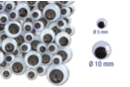 Black moving eyes: Ø 5 mm (x 20) and 1 cm (x 20) - 40 eyes - Googly Eyes 01835 - 10doigts.fr