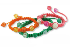 Pulsera shamballa perlas craqueladas en vidrio - Bijoux Shamballas - 10doigts.fr