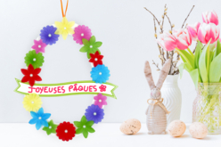 corona de flores de Pascua - Couronnes de Pâques à décorer et fabriquer soi-même - 10doigts.fr