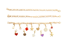 Kit de pulseras de cadena dorada y charm's - 3 unidades - Kits Bijoux - 10doigts.fr