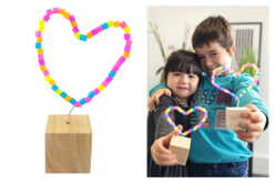 Heart Sculpture Kit with Fuse Beads - 6 Pieces - 1 - Parent's Day Kits - 10doigts.com - Kits fête des parents - 10doigts.fr